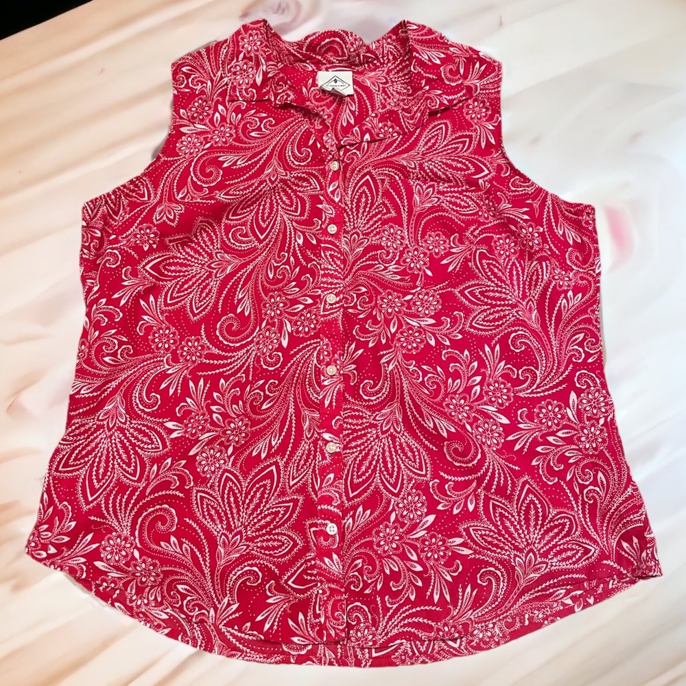 St Johns Bay Red Sleeveless Top